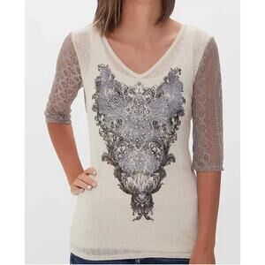 Angels & Diamonds Foil & Rhinestone Top size Medium